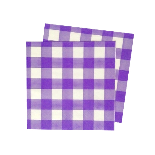 Gingham Purple Napkins